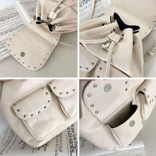 スタッズ合成皮革リュックサック