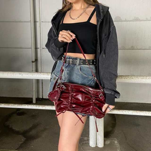 ドロストハートチャーム付きバッグ