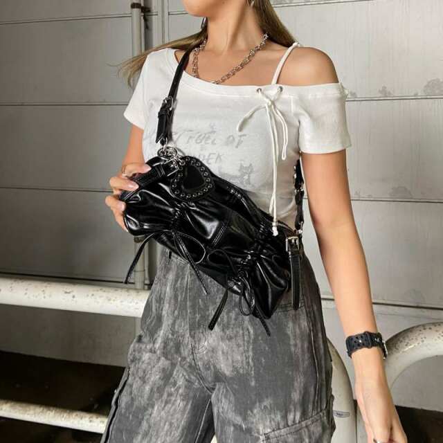 ドロストハートチャーム付きバッグ