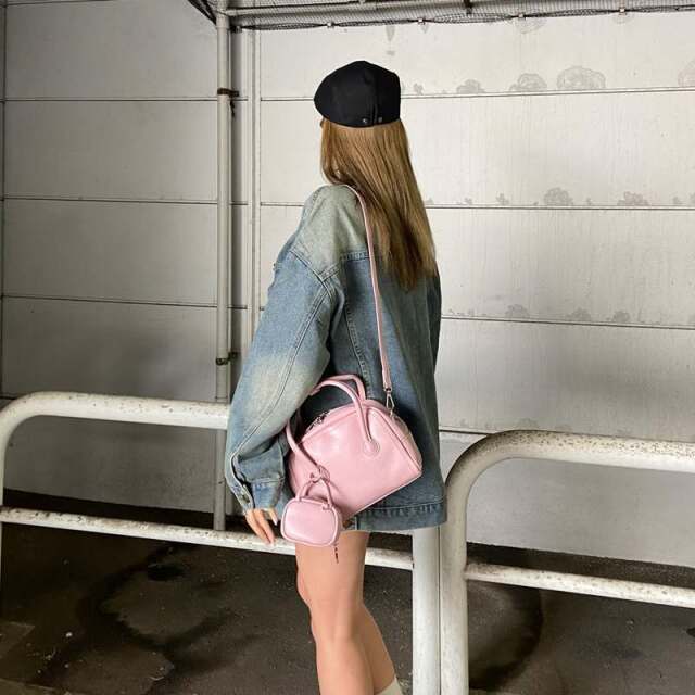 チャーム付きミニボストンバッグ