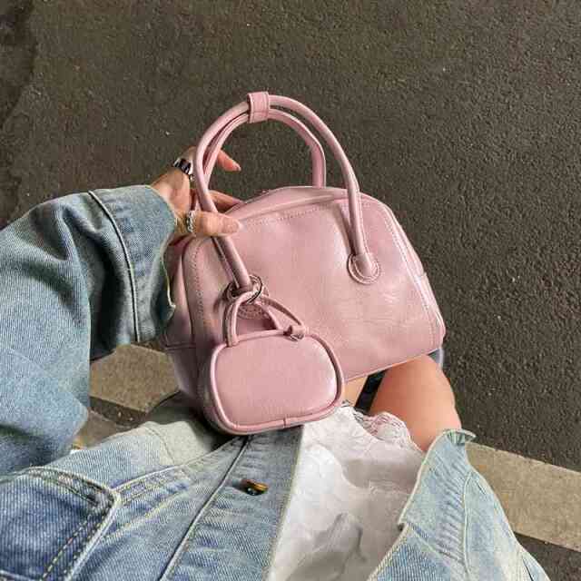 チャーム付きミニボストンバッグ