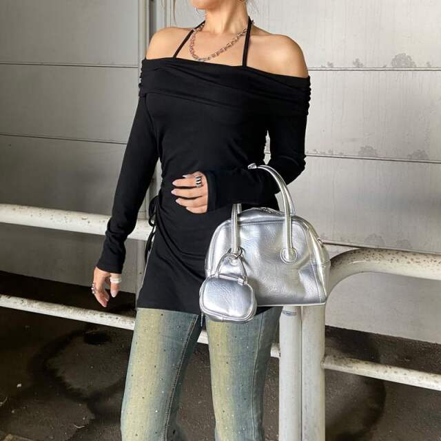 チャーム付きミニボストンバッグ