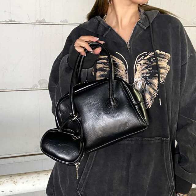 チャーム付きミニボストンバッグ