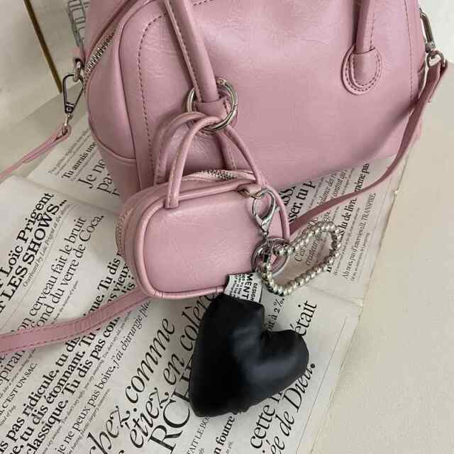 チャーム付きミニボストンバッグ