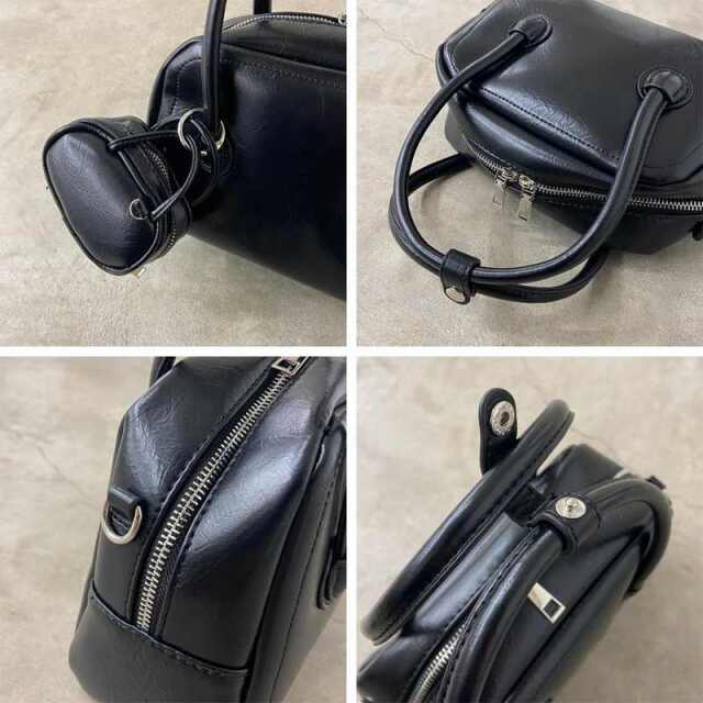 チャーム付きミニボストンバッグ