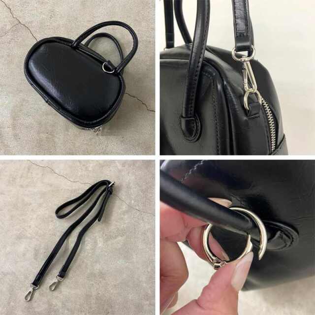 チャーム付きミニボストンバッグ