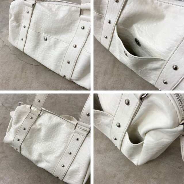 スタッズ型押し2WAYボストンバッグ
