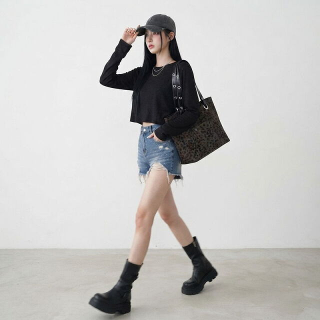 リバーシブルヒョウ柄トートバッグ