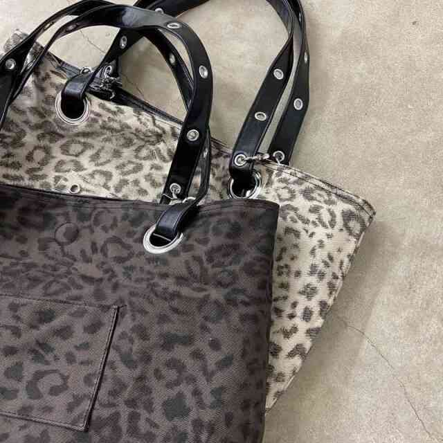 リバーシブルヒョウ柄トートバッグ