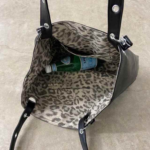 リバーシブルヒョウ柄トートバッグ