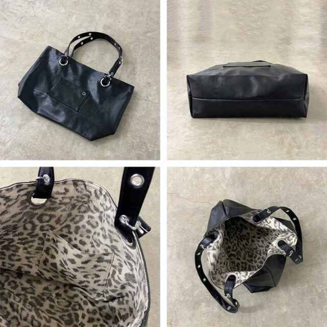 リバーシブルヒョウ柄トートバッグ