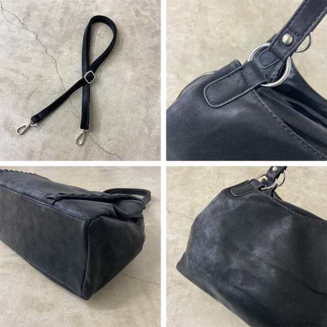型押し合成皮革プレートボストンバッグ