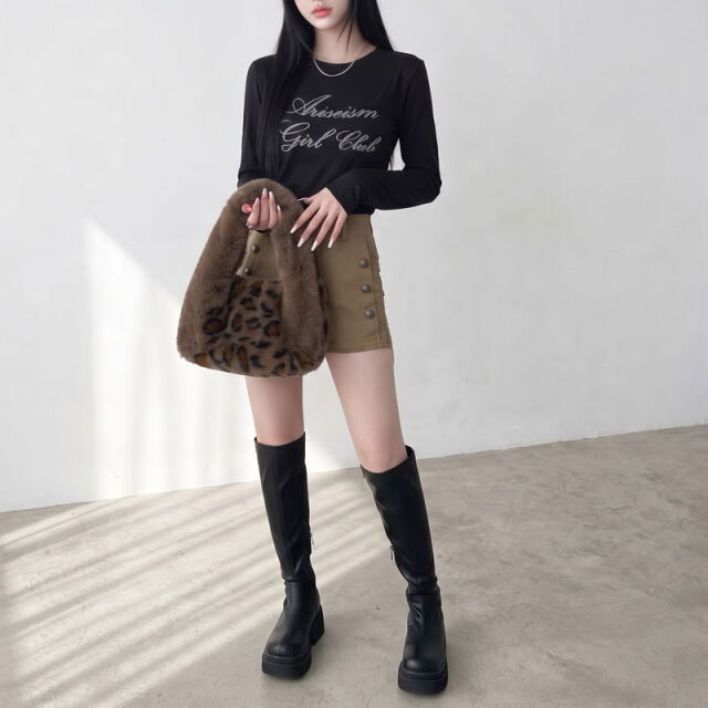 ファーハンドバッグ