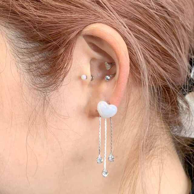 パールハートピアス