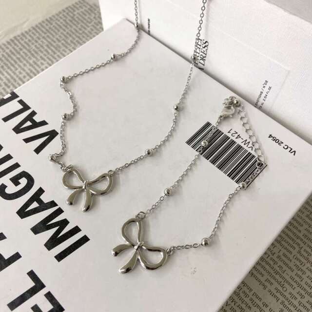 リボンネックレス・ブレスレットセット