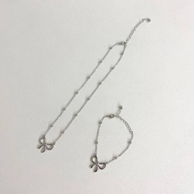 リボンネックレス・ブレスレットセット