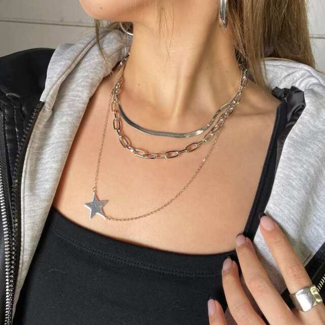 スター3連ネックレス