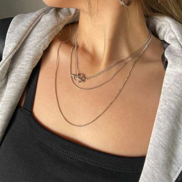 ハート3連ネックレス