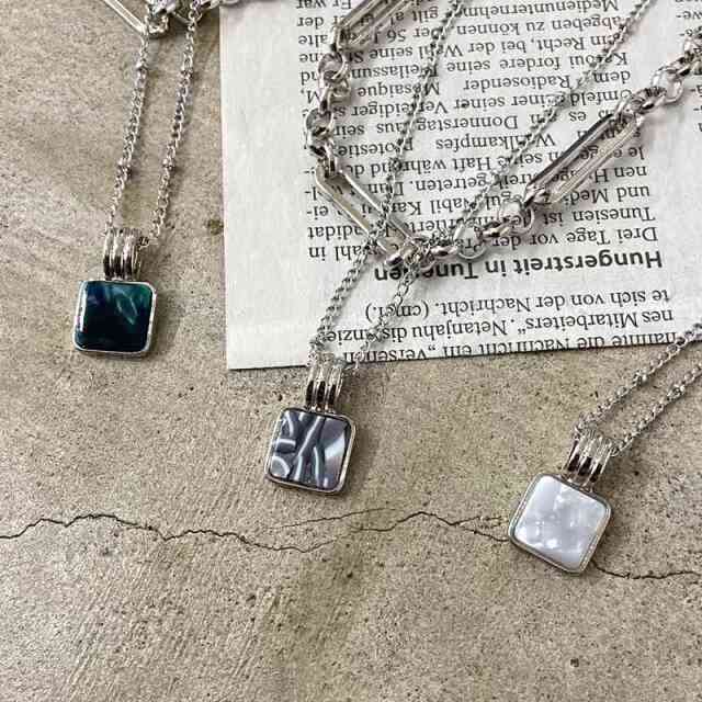 2連カラーストーンネックレス