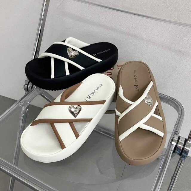 ハートクロスフラットサンダル