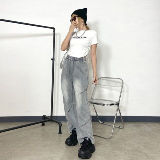 ストーン厚底スニーカー