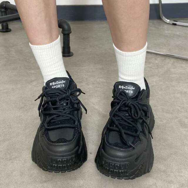 ストーン厚底スニーカー