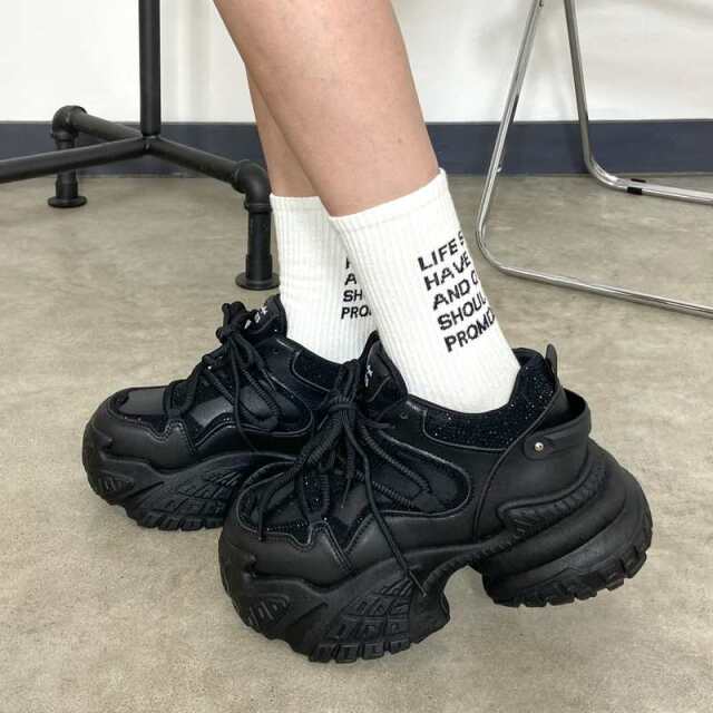 ストーン厚底スニーカー