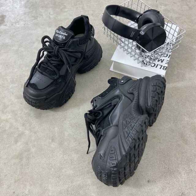 ストーン厚底スニーカー