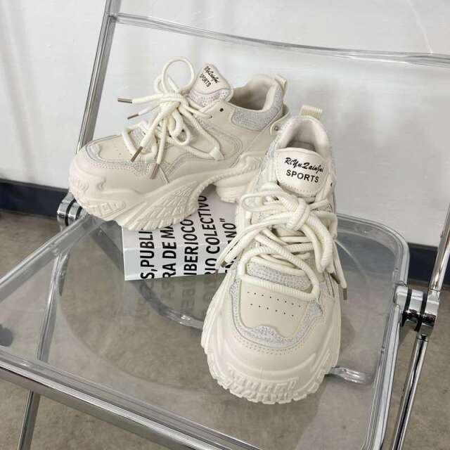 ストーン厚底スニーカー