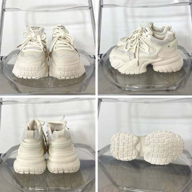 ストーン厚底スニーカー