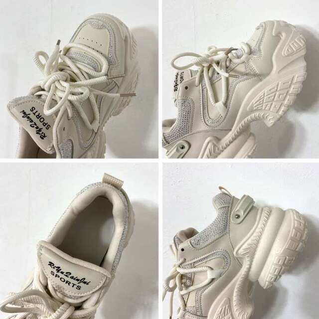 ストーン厚底スニーカー