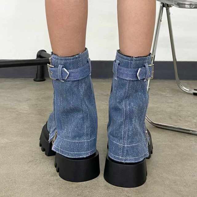 non-hedge デニムレイヤード風ブーツ|TiMTiMオンラインストア