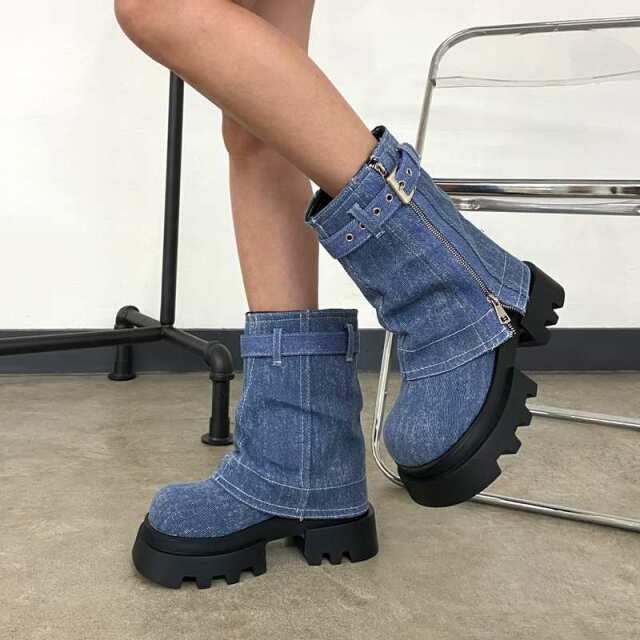 non-hedge デニムレイヤード風ブーツ|TiMTiMオンラインストア