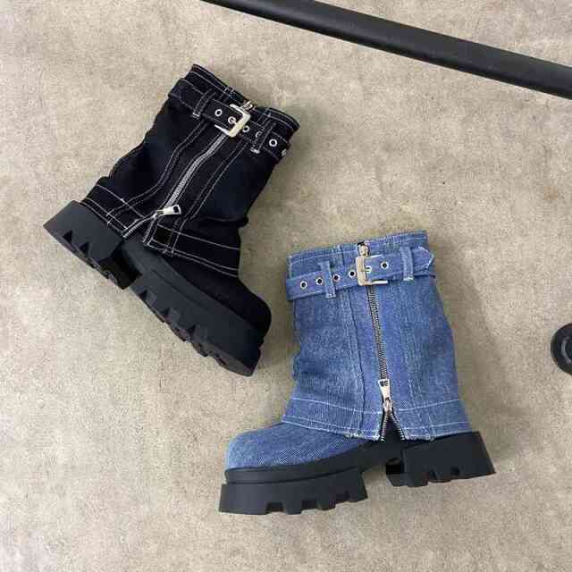 non-hedge デニムレイヤード風ブーツ|TiMTiMオンラインストア