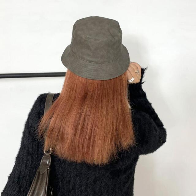 合成皮革バケットハット