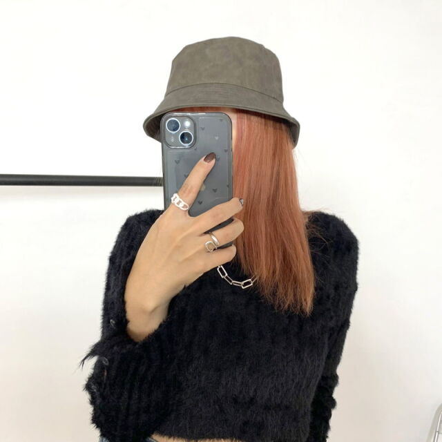 合成皮革バケットハット