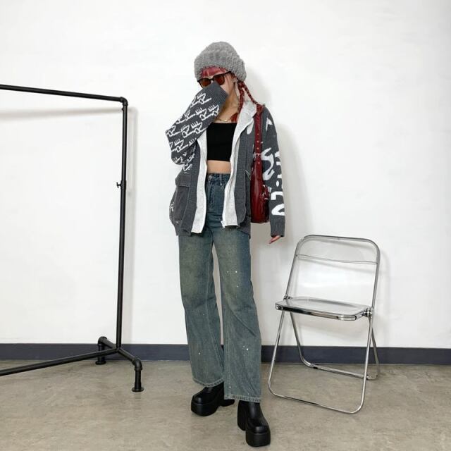 フワフワニット帽