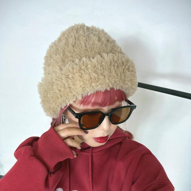 フワフワニット帽