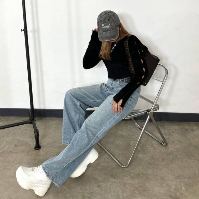 デニムロゴブリーチキャップ