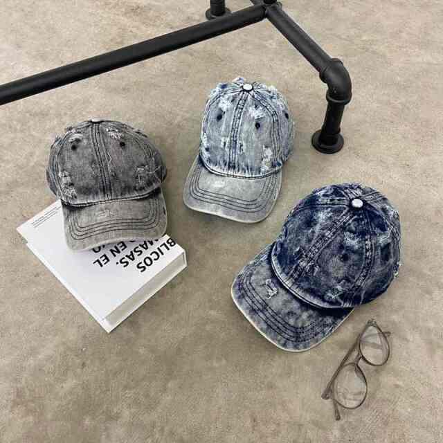 デニムダメージキャップ