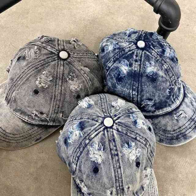 デニムダメージキャップ