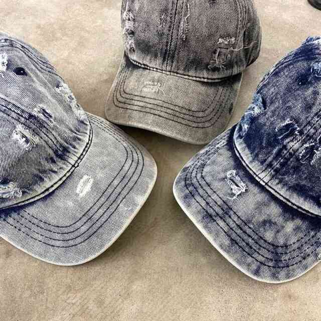 デニムダメージキャップ