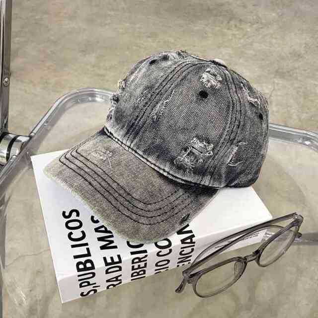 デニムダメージキャップ