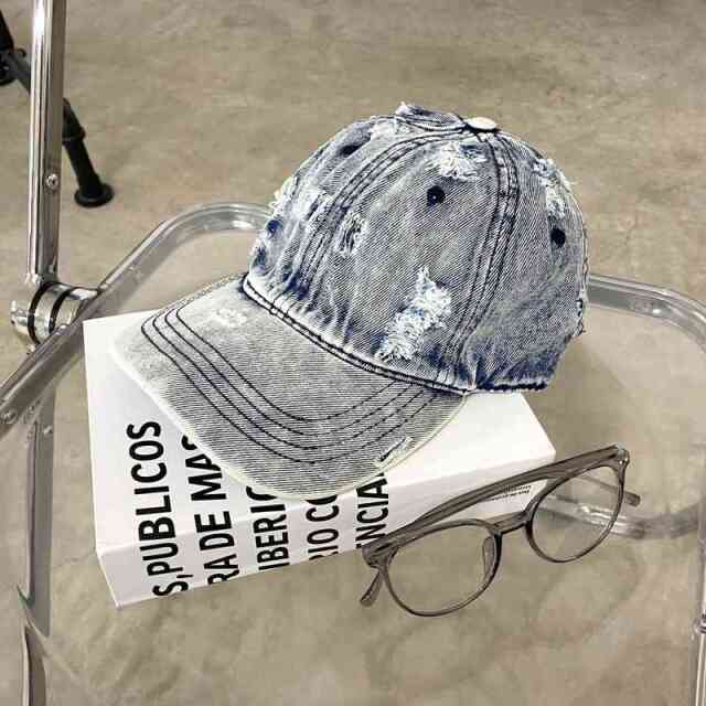 デニムダメージキャップ