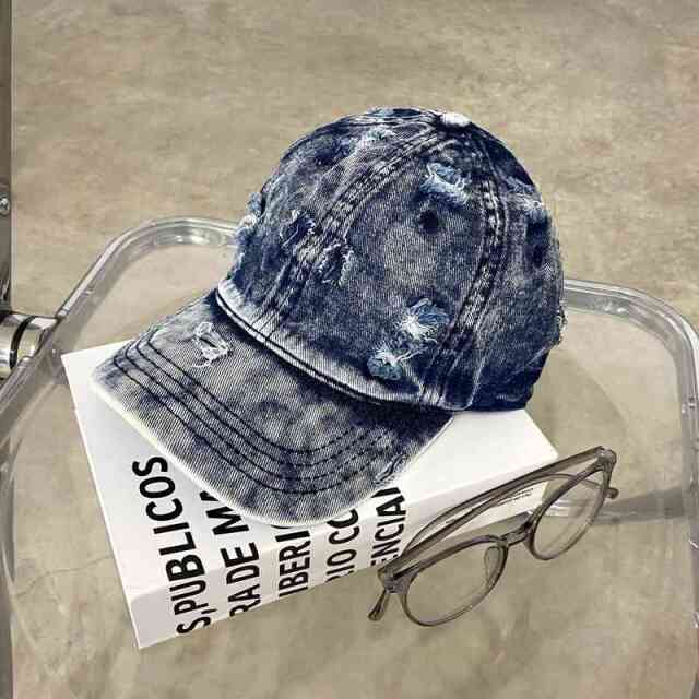 デニムダメージキャップ