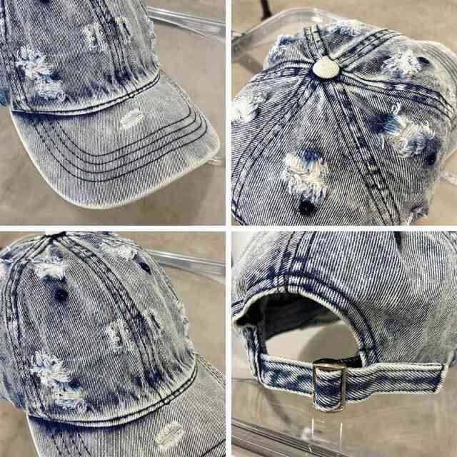デニムダメージキャップ