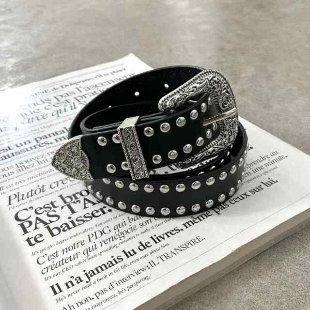 non-hedge デザインバックルモチーフスタッズベルト|TiMTiM