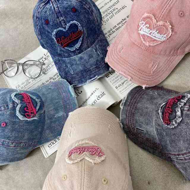 ハートロゴ刺繍キャップ