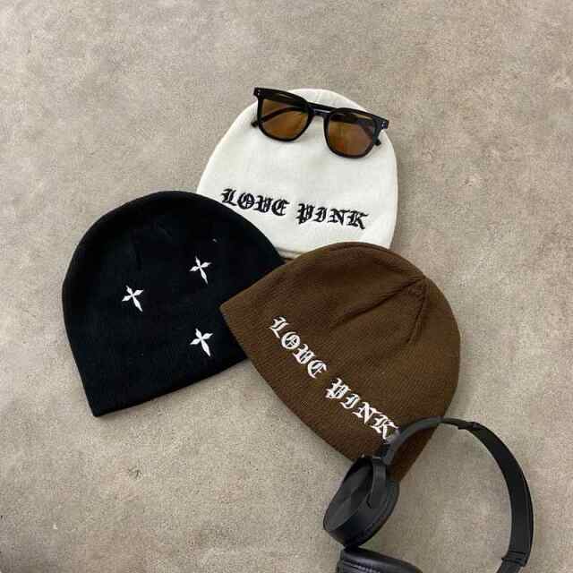 ハナモジ刺繍ビーニー