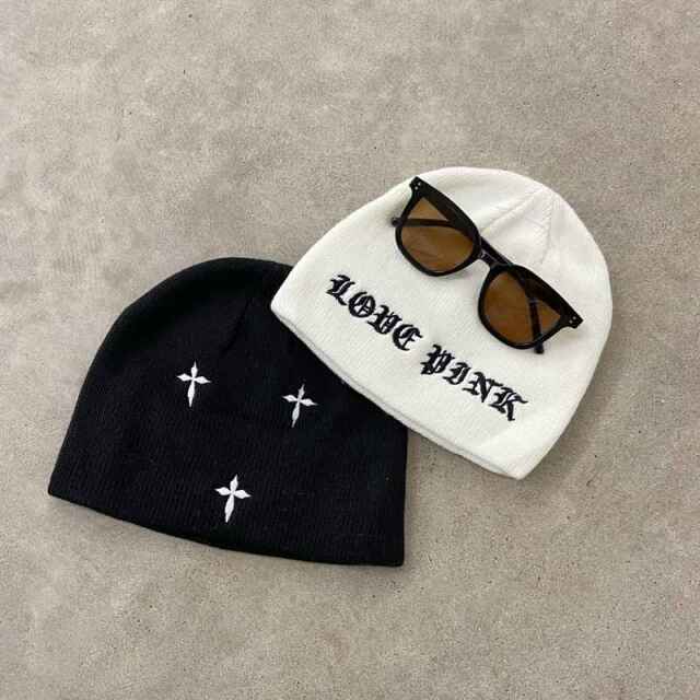ハナモジ刺繍ビーニー
